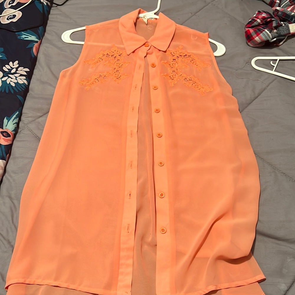 Long button down blouse